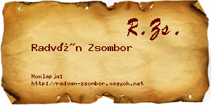 Radván Zsombor névjegykártya